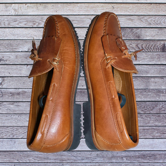 Allen Edmonds Nashua Brown Leather Tassel Kiltie Men’s Loafers, Size 11D - Picture 3 of 6